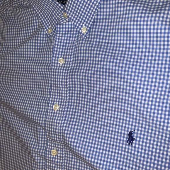 Polo men blue check dress shirt men’s size 2XB XXL - Picture 10 of 17